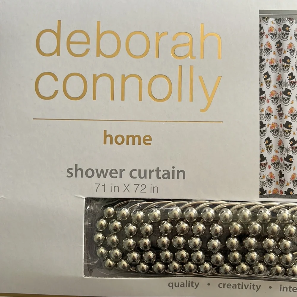 Deborah Connolly home shower curtain Halloween themed 71 in x 72 in